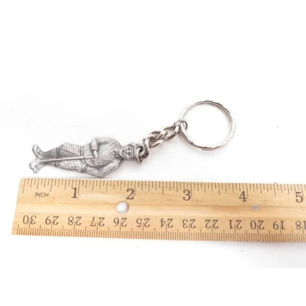 Vintage I love Golf Keychain‎ Silver Toned Pewter
